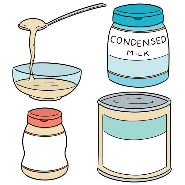 コンデンス ミルクのベクトルを設定 - ベクター画像