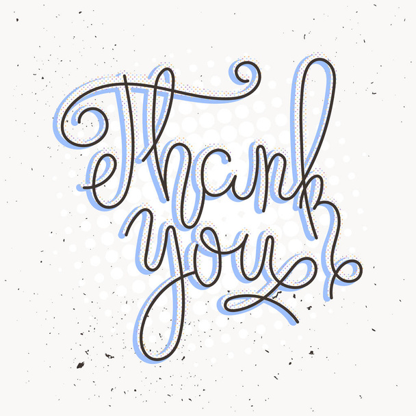 Thank you. Hand drawn lettering typography. Fortune logotype, badge, poster, logo, tag, t-shirt. - Διάνυσμα, εικόνα