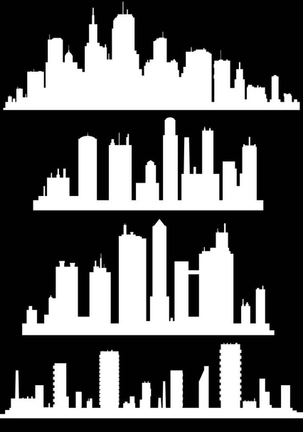 Moderno paesaggio urbano.illustrazione vettoriale.La silhouette
 - Vettoriali, immagini