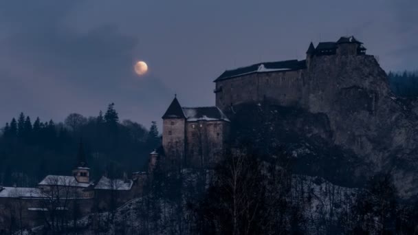 Full moon over castle of dracula Time lapse - Footage, Video