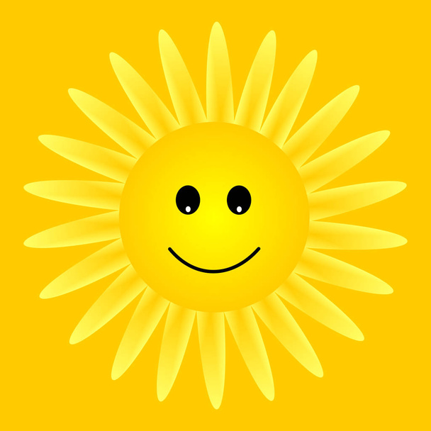Vektor mosolyog a sun. Alkalmas ikon, a tapéta és a banner. - Vektor, kép