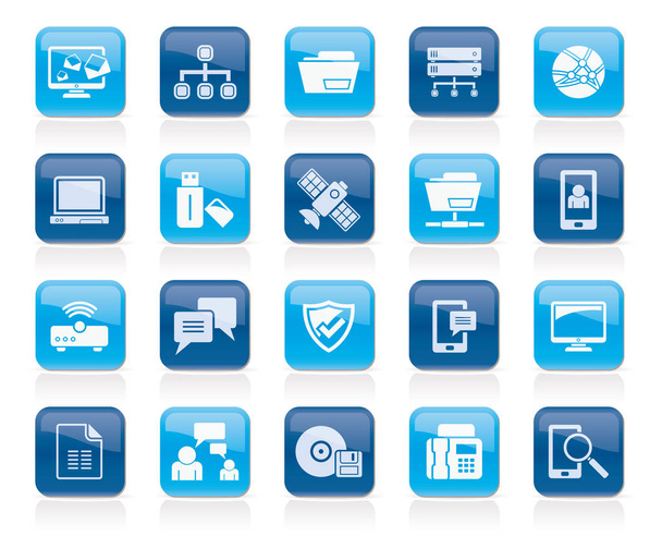 Connection, communication and network icons - vector icon set  - Vector, Image