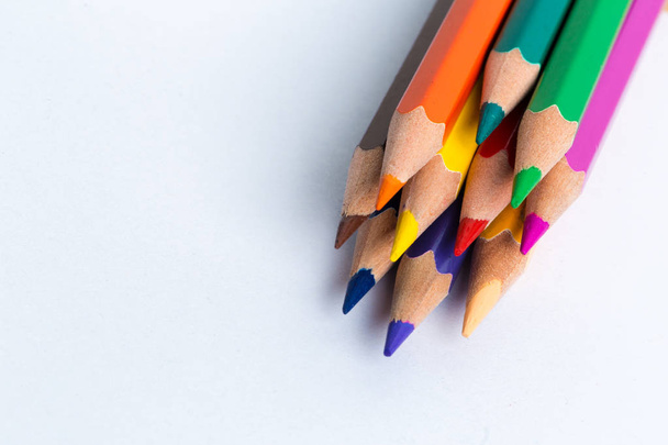 macro shot of colorful pencils  - Zdjęcie, obraz