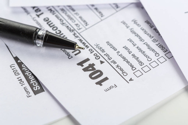 close up of tax forms as background - Foto, afbeelding