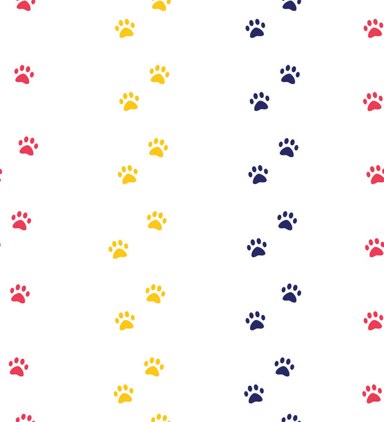 kočka nebo pes tlapku bezešvé vzory. pozadí pro webové stránky zverimexu a tisků. Stopy zvířat - Vektor, obrázek