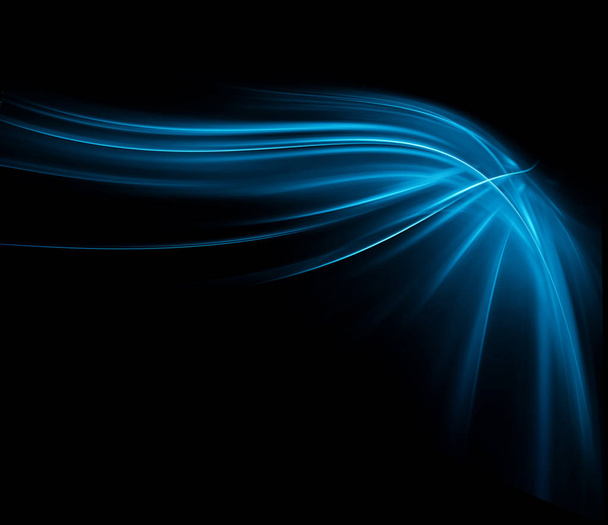 Абстрактный синий фон, абстрактные линии скручиваются в красивые изгибы
 - Фото, изображение