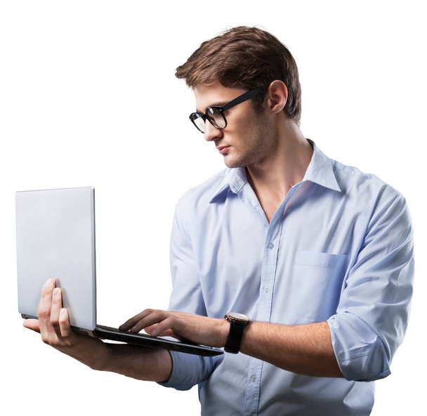 Businessman Using a Laptop - Foto, Bild