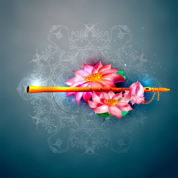 Lord Krishna Indian God Janmashtami festival holiday. Vector illustration - Wektor, obraz