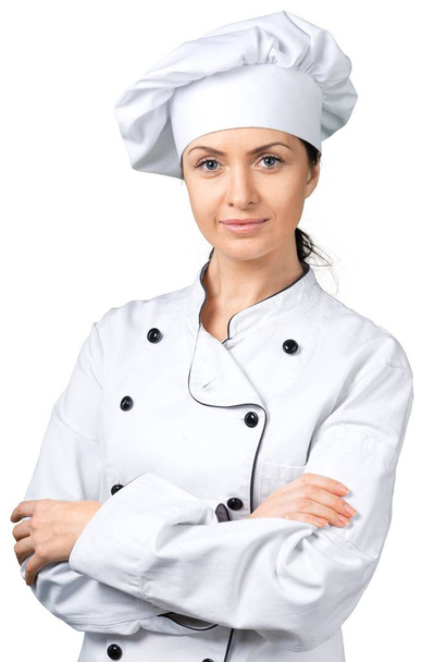 Portrait of young woman chef - 写真・画像