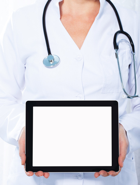 Doctor working with tablet, - Zdjęcie, obraz
