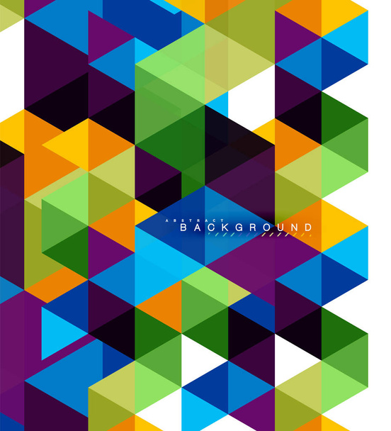 Многоцветные треугольники абстрактный фон, концепция мозаики плитки
 - Вектор,изображение