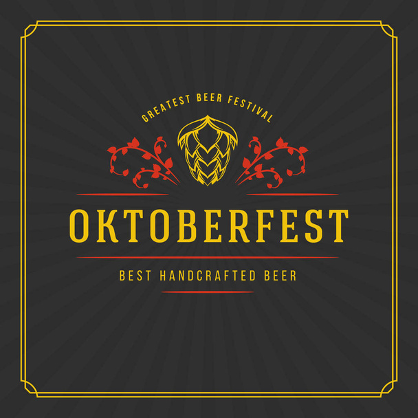 Oktoberfest Tarjeta de felicitación o folleto sobre fondo texturizado. Fiesta de la cerveza
. - Vector, Imagen