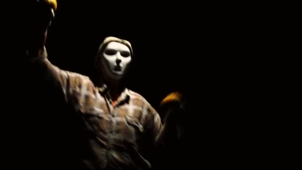 Ghost dances with pumpkins on Halloween - Footage, Video