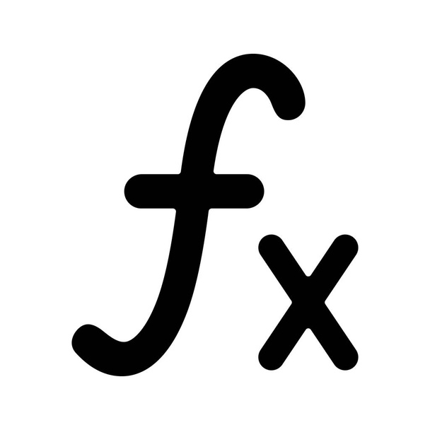 Matematické funkce glyf ikona. Silueta symbol. Negativní prostor. Izolované vektorové ilustrace - Vektor, obrázek