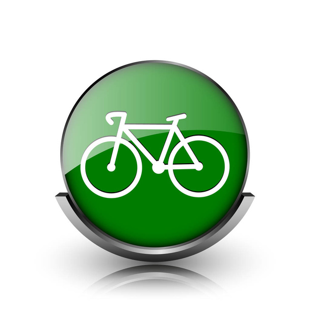 Zelený lesklý lesklý ikona na bílém pozadí - Fotografie, Obrázek