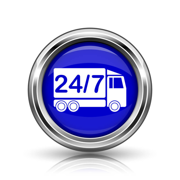 24 7 levering vrachtwagen pictogram - Foto, afbeelding