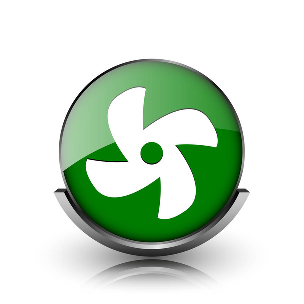 Зелена блискуча глянсова ікона на білому тлі
 - Фото, зображення