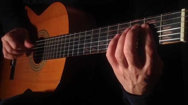 Close-up fingerstyle spelen, melodische ritme - Video