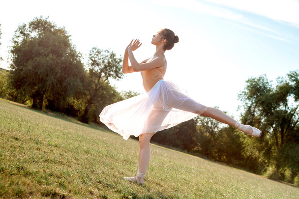 Чувственная балерина на природе летом
 - Фото, изображение