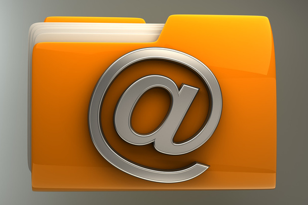 Carpeta amarilla con símbolo de correo
 - Foto, imagen