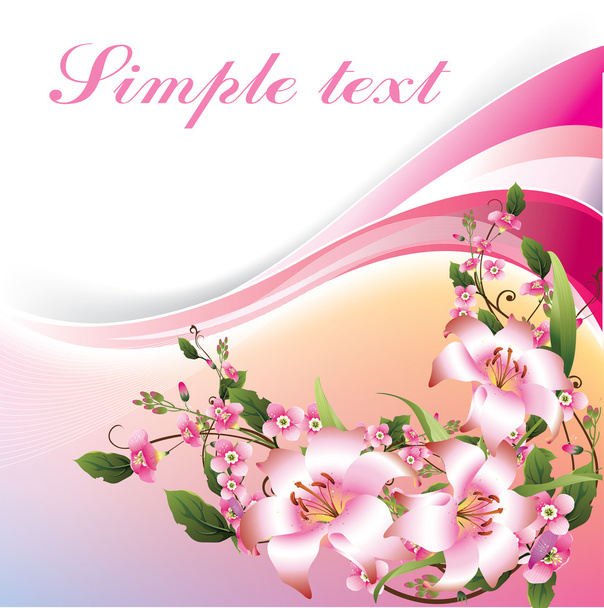 Beautiful vector illustration with flowers - Vector, Image