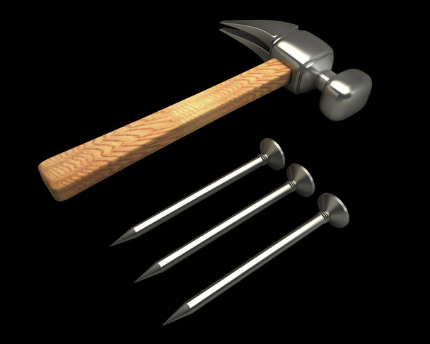 Hammer and nails - Foto, imagen