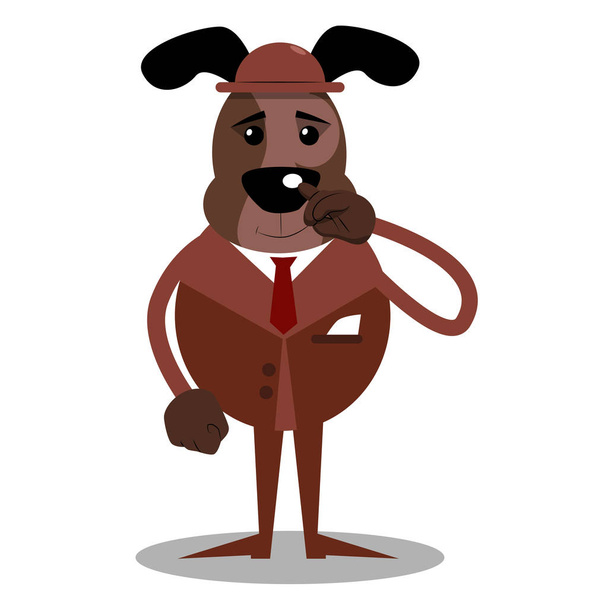 Vetor de desenhos animados ilustrado cão de negócios com simpatia
. - Vetor, Imagem