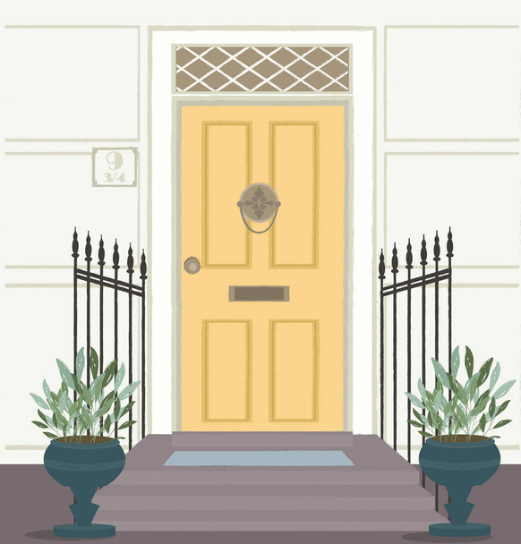 Front Door House Exterior Entrance. Editable vector illustration - Vector, Image