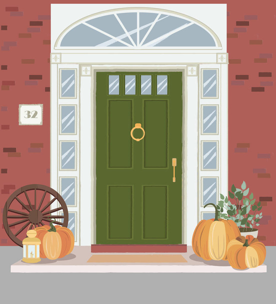 Front Door House Exterior Entrance. Editable vector illustration - Vector, Image