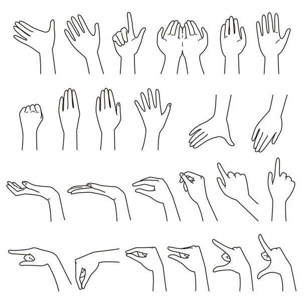 gestos de mão 01, conjunto de ficheiros vetoriais
 - Vetor, Imagem