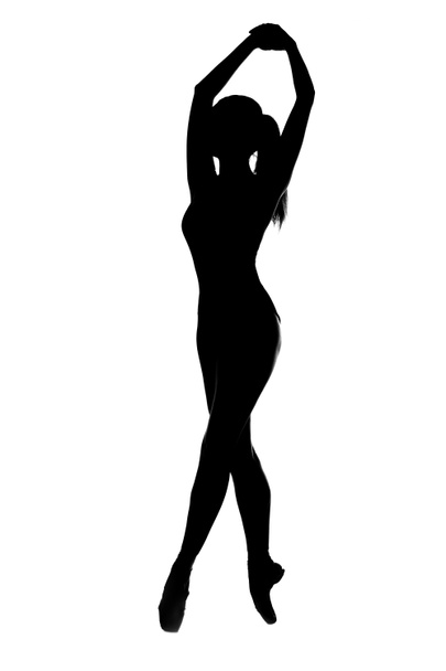 slender ballerina on a white studio background - Foto, imagen