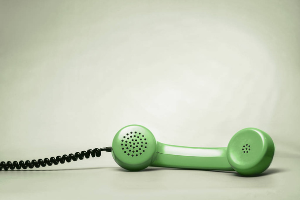 Green Telephone Handset, close up - Фото, зображення