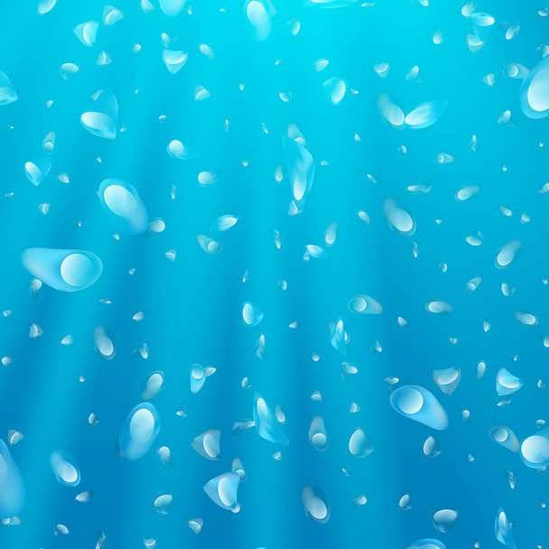 abstracte diep onderwater achtergrond met zonlicht en lucht bubbels - Vector, afbeelding