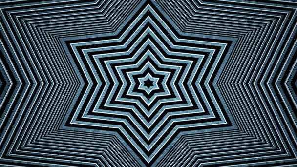 abstrait coloré hypnotique symétrique motif ornemental décoratif kaléidoscope mouvement géométrique cercle et étoiles formes - Photo, image