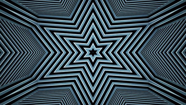 abstrakti värikäs hypnoottinen symmetrinen kuvio koriste koriste kaleidoskooppi liikkeen geometrinen ympyrä ja tähti muotoja - Valokuva, kuva