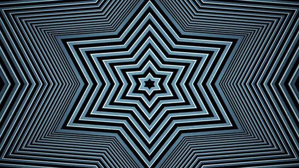 abstracto colorido hipnótico simétrico patrón ornamental decorativo caleidoscopio movimiento geométrico círculo y estrellas formas - Foto, imagen
