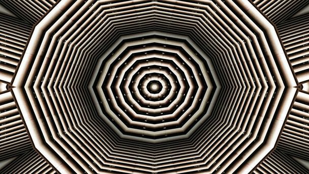 абстрактный красочный гипнотический симметричный узор орнаментальный декоративный калейдоскоп движения геометрических кругов и звёзд - Фото, изображение