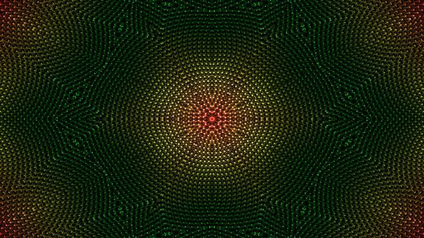 abstrait coloré hypnotique symétrique motif ornemental décoratif kaléidoscope mouvement géométrique cercle et étoiles formes - Photo, image