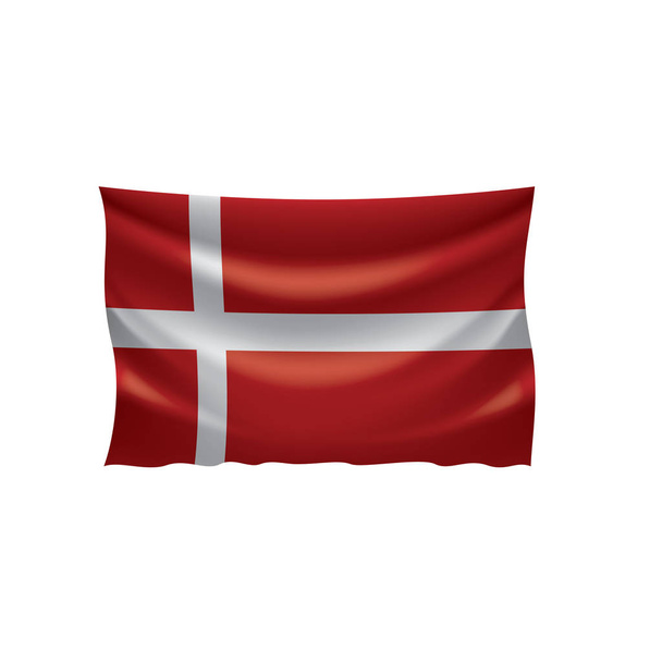 dänische Flagge, Vektorabbildung auf weißem Hintergrund - Vektor, Bild