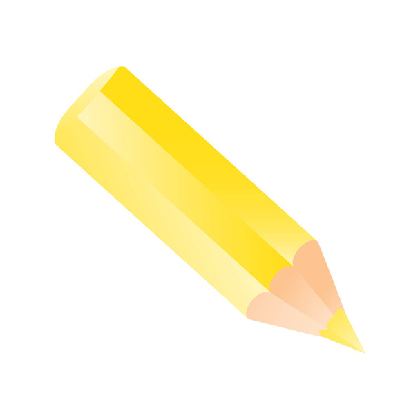 Short small pencil icon. Yellow color pencil - Vector, Image