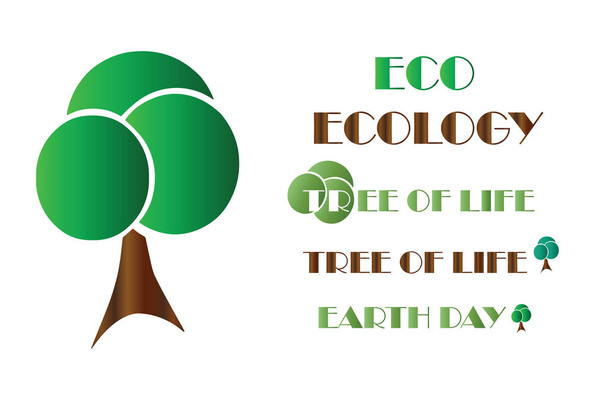 ökológiai logó - vektoros - föld napja - fa életfa - eco barátságos fogalom - Vektor, kép