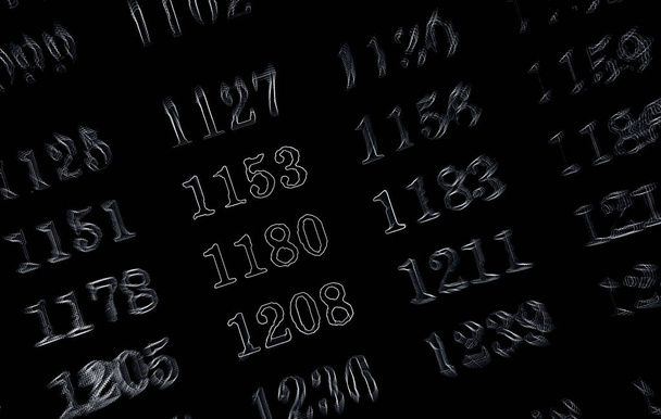 Черный фон со многими цифрами неон в перспективе
 - Фото, изображение