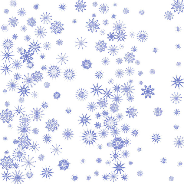 μπλε νιφάδες χιονιού σε λευκό φόντο.  - Διάνυσμα, εικόνα