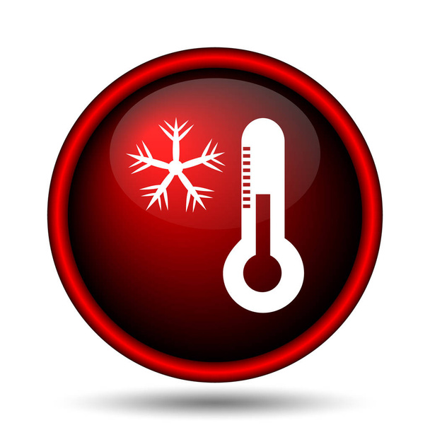 Copo de nieve con el icono del termómetro
 - Foto, Imagen