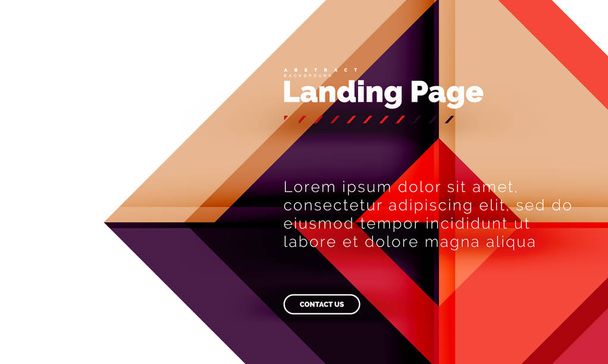 Forma quadrata sfondo geometrico astratto, landing page web design template
 - Vettoriali, immagini