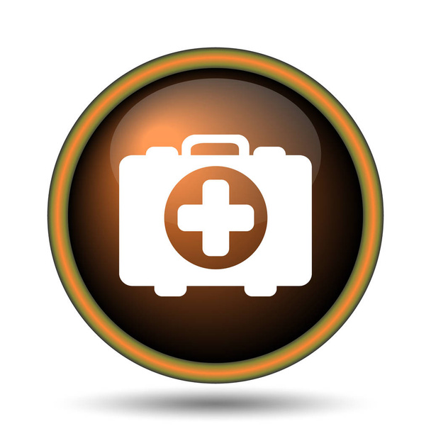 Icono de bolsa médica. Botón de Internet sobre fondo blanco
 - Foto, Imagen