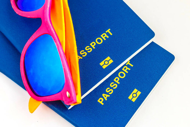 Travel concept two passports of the world holidays abroad - Photo, Image