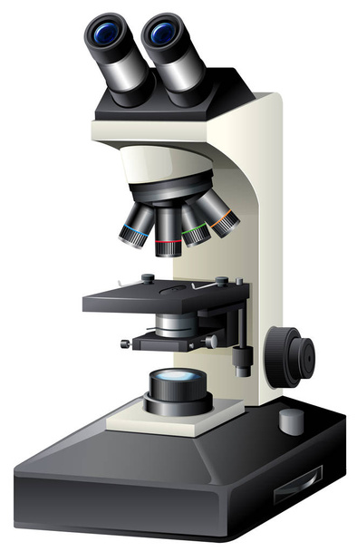 A microscope on white background illustration - Wektor, obraz