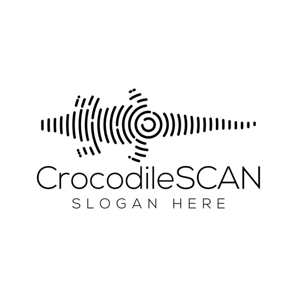 crocodilo Scan Technology Logo vector Elemento. Modelo de logotipo de tecnologia animal
 - Vetor, Imagem