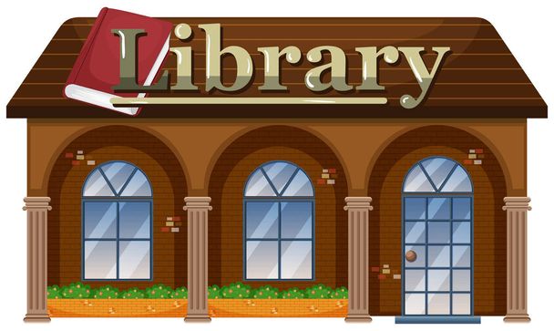 Exterior of a Library illustration - Vector, Image